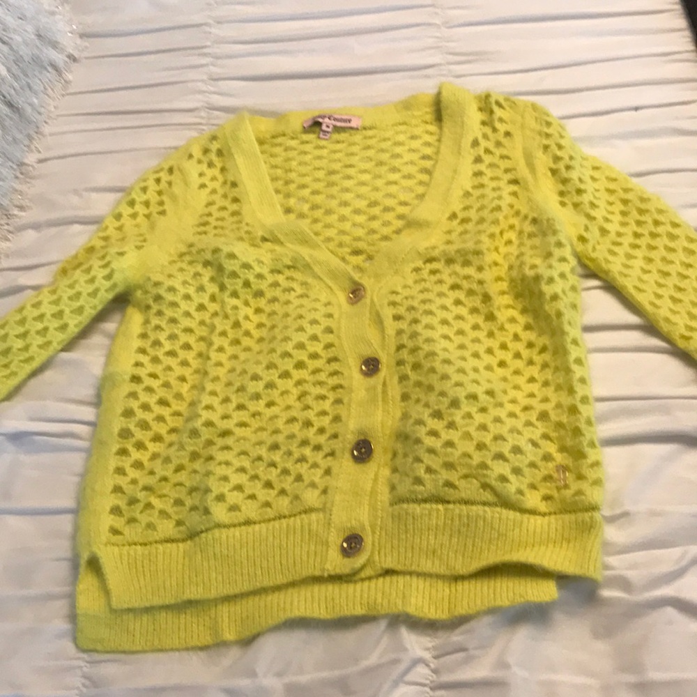 Neon Yellow Juicy Couture Cardigan